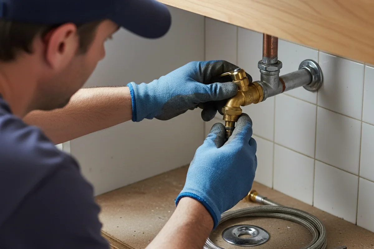 Shutoff valve and fitting work during Emergency Plumbing in Reeseville